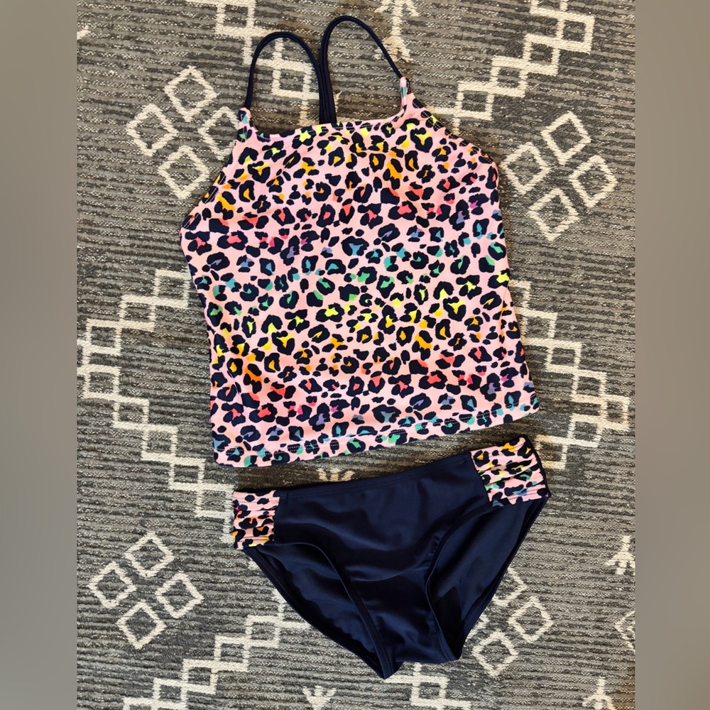 Cat&Jack swimsuit girls bikini tankini two piece size 6/7 small